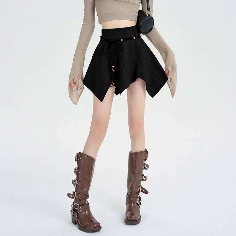 American Retro Irregular for Women in Summer A-line High-waist Anti-exposure Hot Girl Short Skirt Z260314