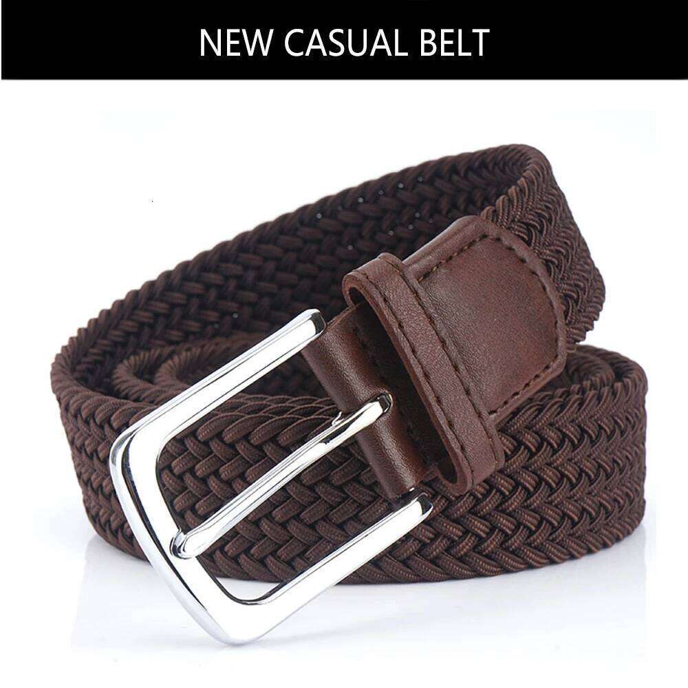 TUSHI New Mens Non-hole Woven Elastic Stretch Canvas Female Korean Style Versatile Student Pants Denim Belt Luxury Z260226
