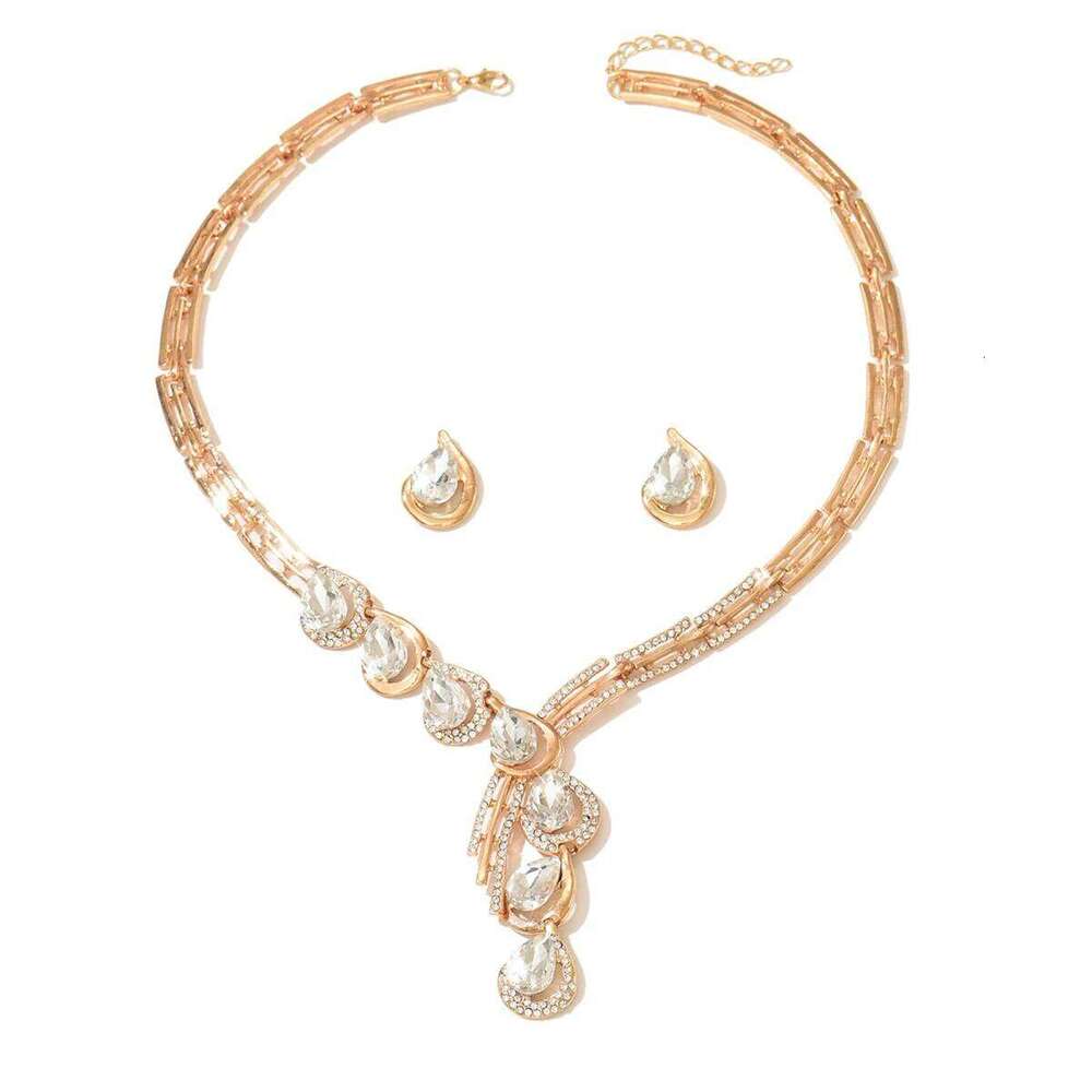 Elegant cross-border e-commerce new product INS high-end heavy industry earrings necklace two-piece set Z260313