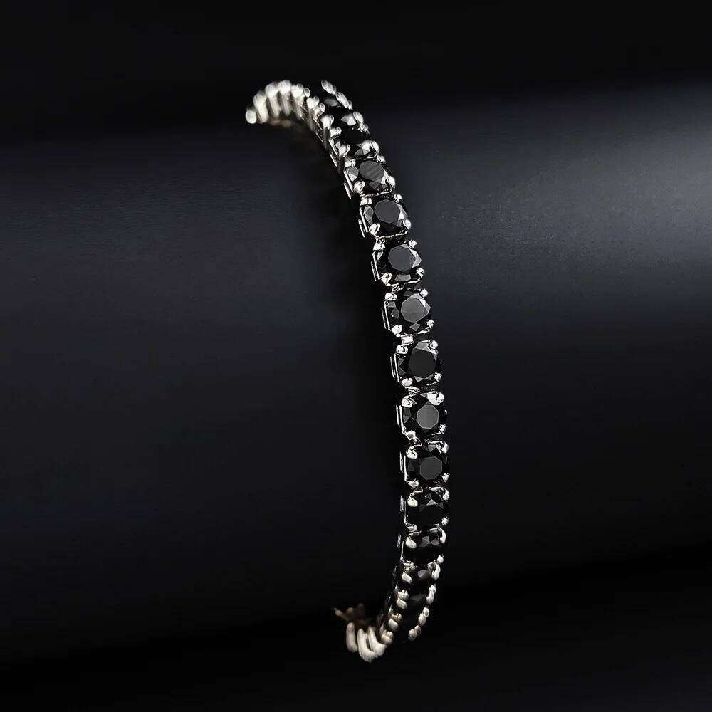 Sliver Color 3mm 4mm 5mm Black Bracelet Bangle for Women Wedding Fashion Jewelry Party Gift S4777 Z260313