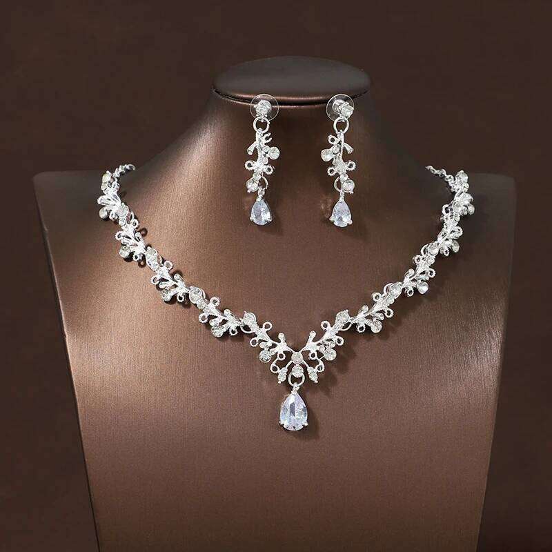 Itacazzo Bride Wedding Classic Necklace Earring Set Exquisite and Elegant Ladies Suitable for Party Festivals Z260313