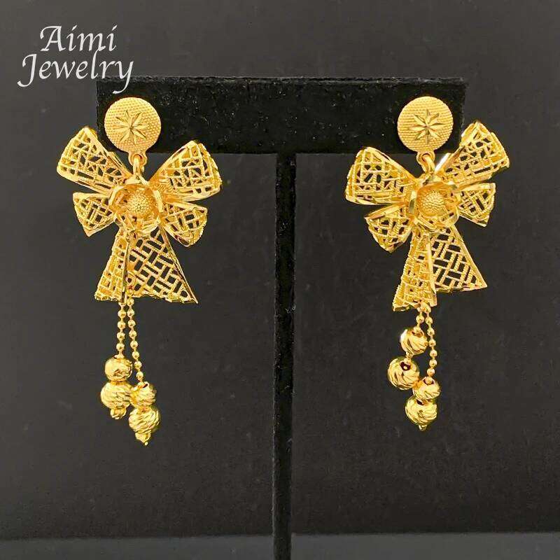 Italian Jewellery Sets Necklace with Drop Earrings Dubai 18K Gold Plated Jewelry Set for Women Fashion Wedding Party Gifts Z260313