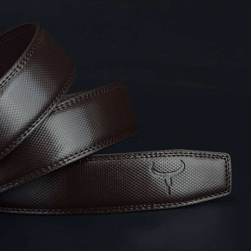 COWATHER Cow Genuine Belts for Men High Quality Cowhide Leather Automatic Male Vintage Metal Buckle Belt 110-130cm Z260226