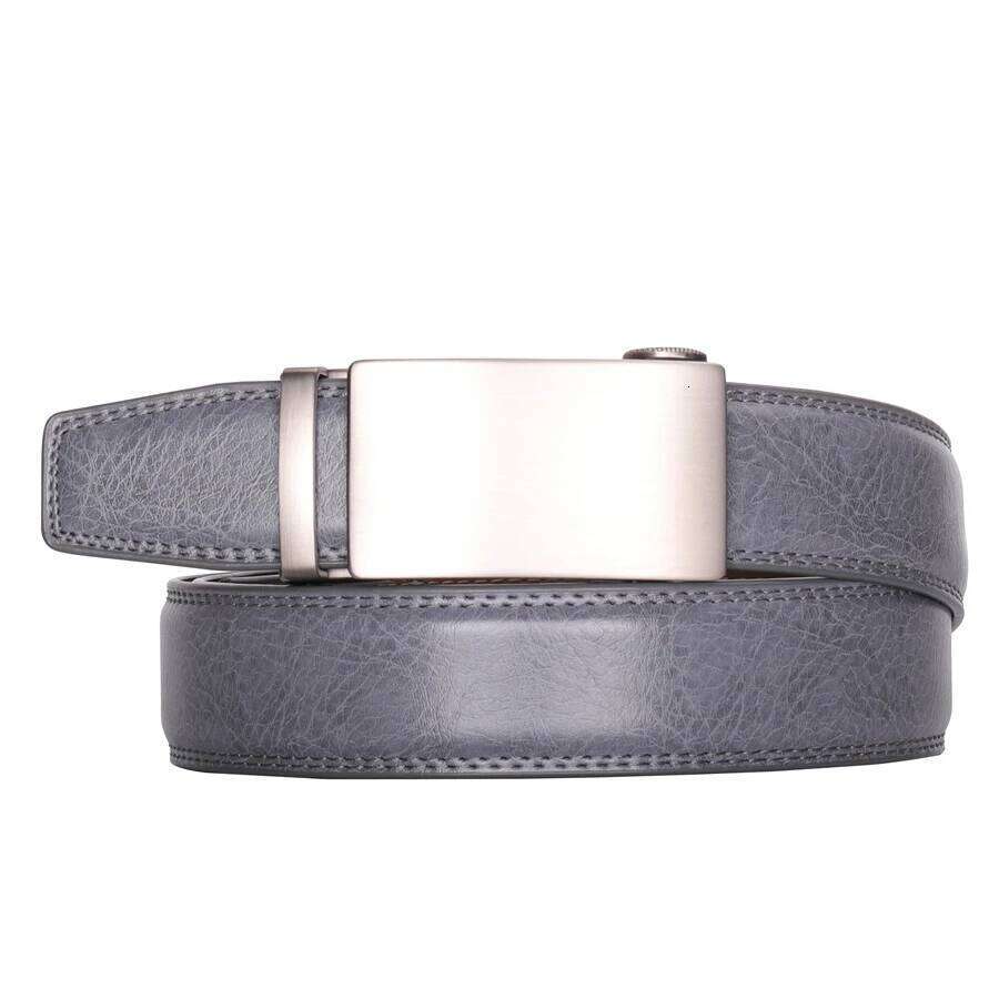 Grey Automatic Buckle Belts For Men Luxury Brand Genuine Leather Male Casual Formal Dress Belt High Quality B281 Z260226