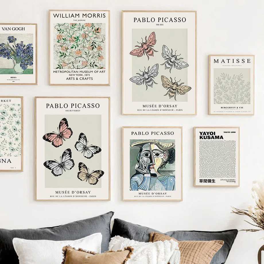 Picasso Poster Abstract Wall Art Canvas Prints Living Room Bedroom William Morris Flower Market Artwork For Bedroom Home Decor D260314