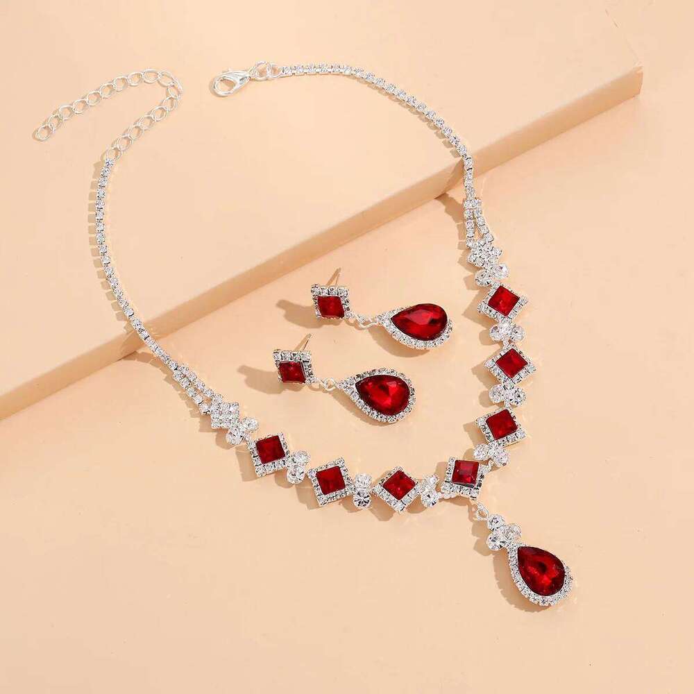 3PC Women's Fashion Trendy Claw Chain Geometry Water Drop Necklace Earrings Jewelry Set Wedding Banquet Party Holiday Gift Z260313