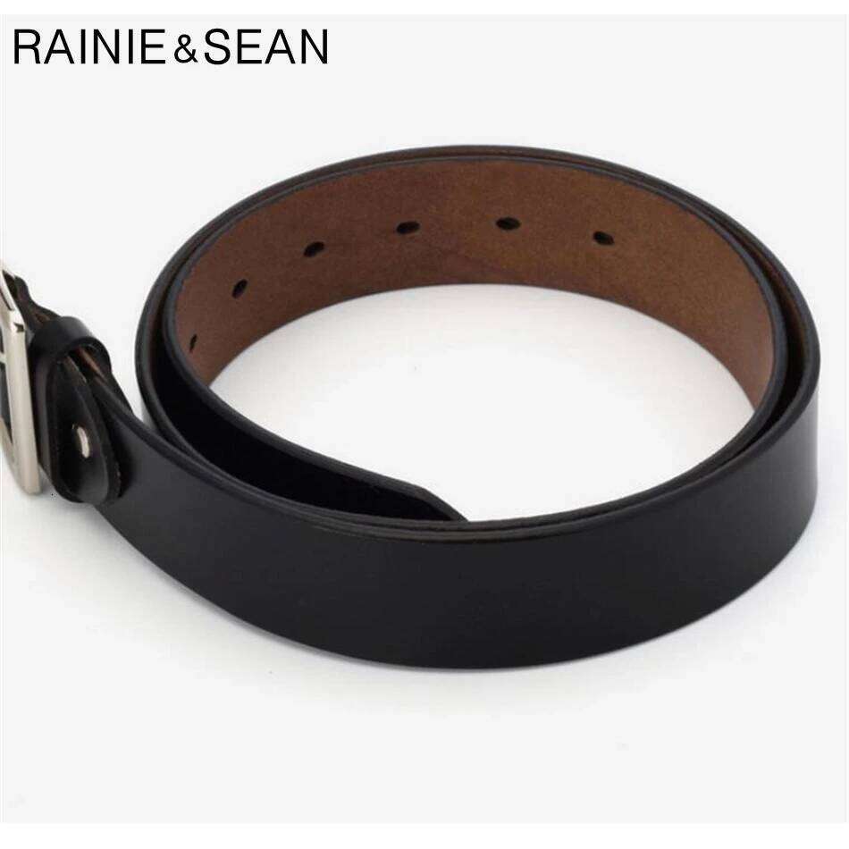 RAINIE SEAN White Real Leather Belts For Women Pin Buckles Cowskin Red Black Camel Waist Belt Ladies Z260226