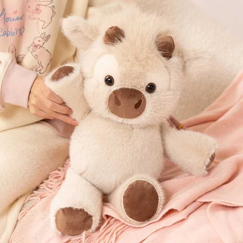 Kawaii Cartoon Highland Cattle Plush Toys Soft Fluffy Hugging Animal Doll Lovely Children Companion Doll Funny Room Decor Y260314
