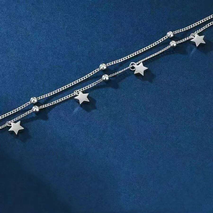 Nice 925 Sterling Silver star chain Bracelets Fashion cute gift Jewelry Charms for men Women Lady Wedding 18+5CM Z260313