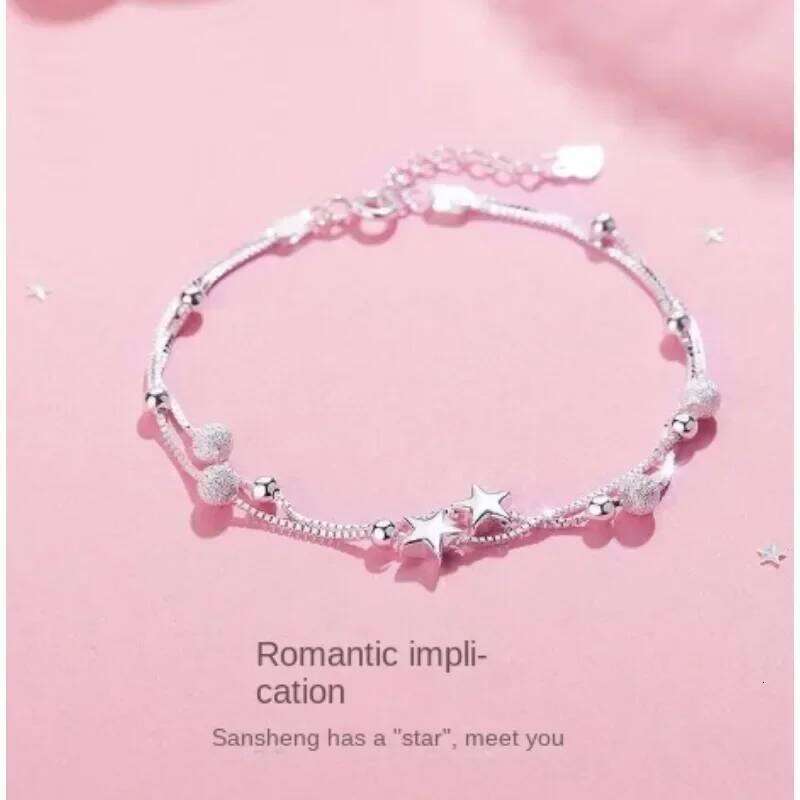 925 sterling silver Beautiful stars Bracelets for women korean fashion party Wedding Jewelry Holiday gifts Z260313