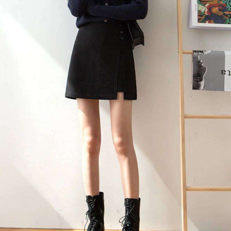 Skirts Women Design Korean Style All-match Lady Elegant Spring High Waist Slim Soft Streetwear Daily Retro Leisure Faldas Z260314