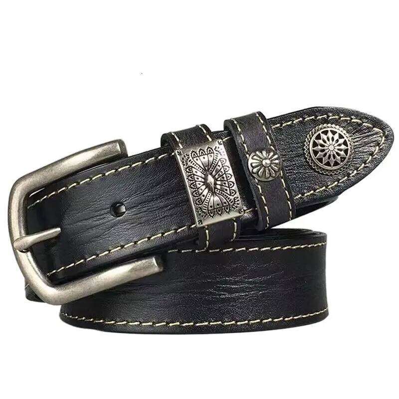 Full Grain Belts Waistband for Male Fashion Men Cow Leather Belt Black/Coffee Width:3.4cm Length:105-125cm Z260226
