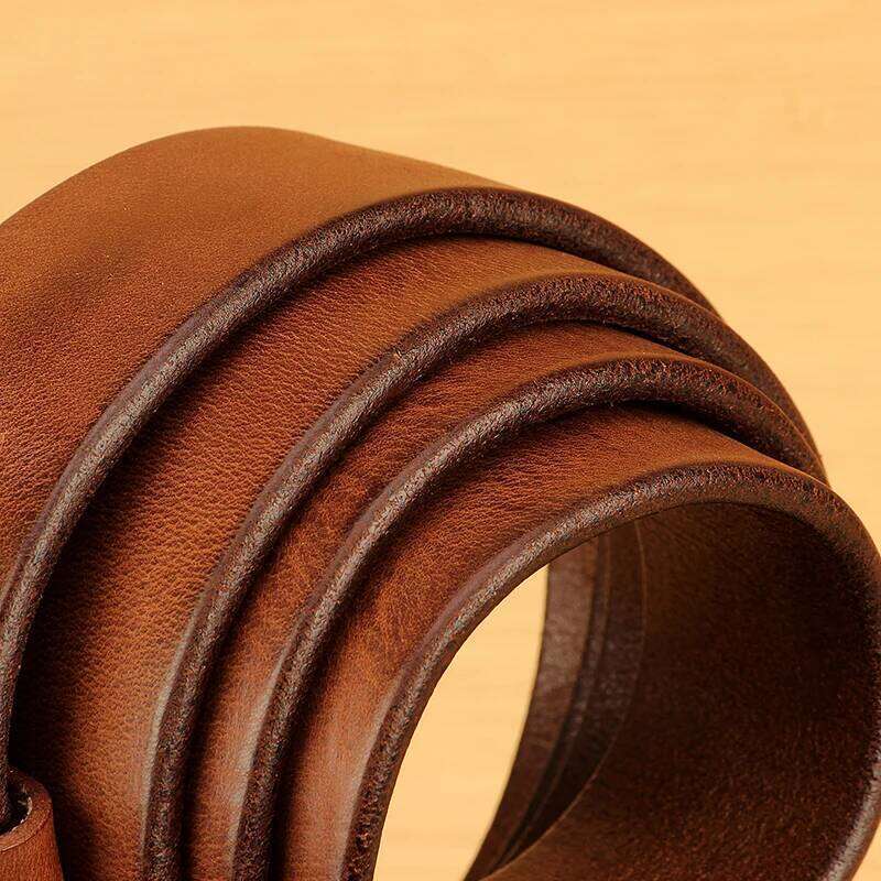 Full Grain for Men100% Italian Real Solid Leather Casual Jeans 5mm Thick Men's Heavy Duty Work Belt Z260226