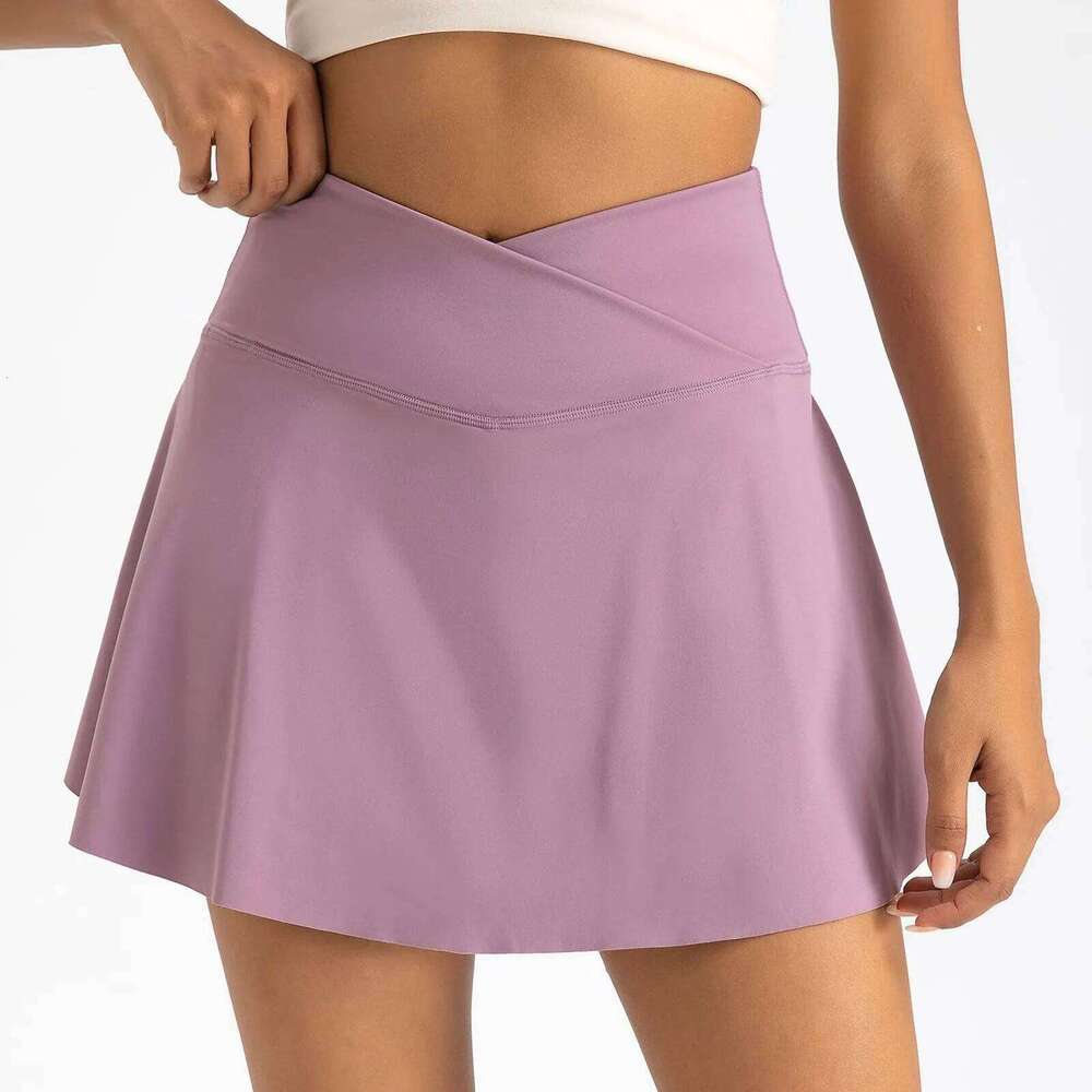 Dopamine Tennis Skirts for Women Fitness Skinny Pleated Outdoors Pockets Elastic High Waist Sports Yoga Mini Skirt Z260314