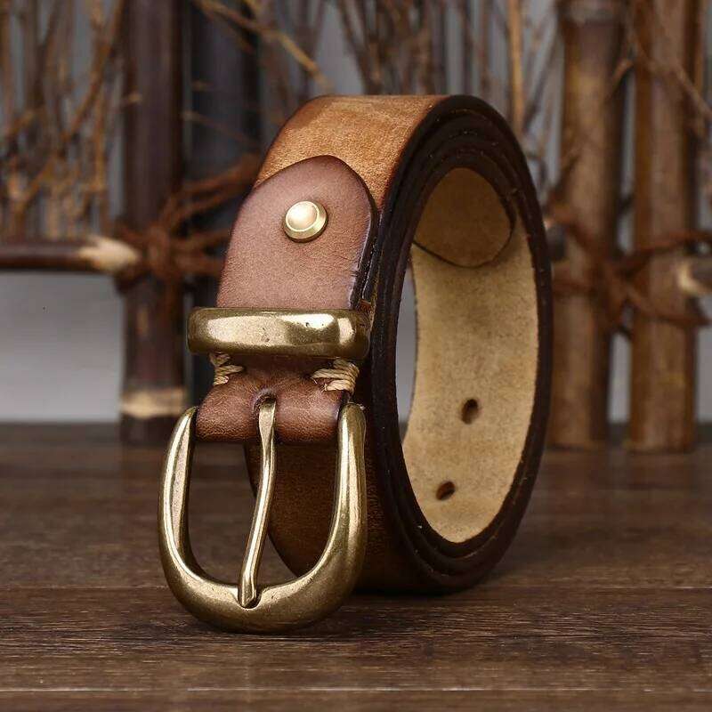 3.3CM Leather Needle Buckle Retro To Do Old Korean Version of All Matching Men's and Women's Denim Belt Lovers Luxury Z260226