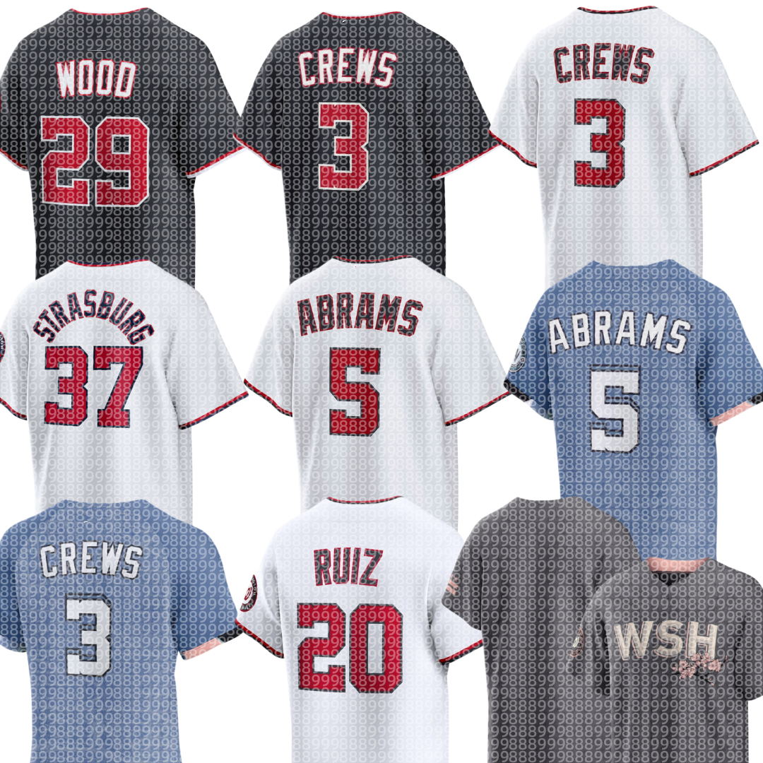 Nationals Baseball Jersey CJ Abrams Daylen Lile James Wood Luis Garcia Jr. Keibert Ruiz Cade Jake Irvin Brad Lord Mitchell Parker Clayton Beeter Cole Henry P.J. Poulin
