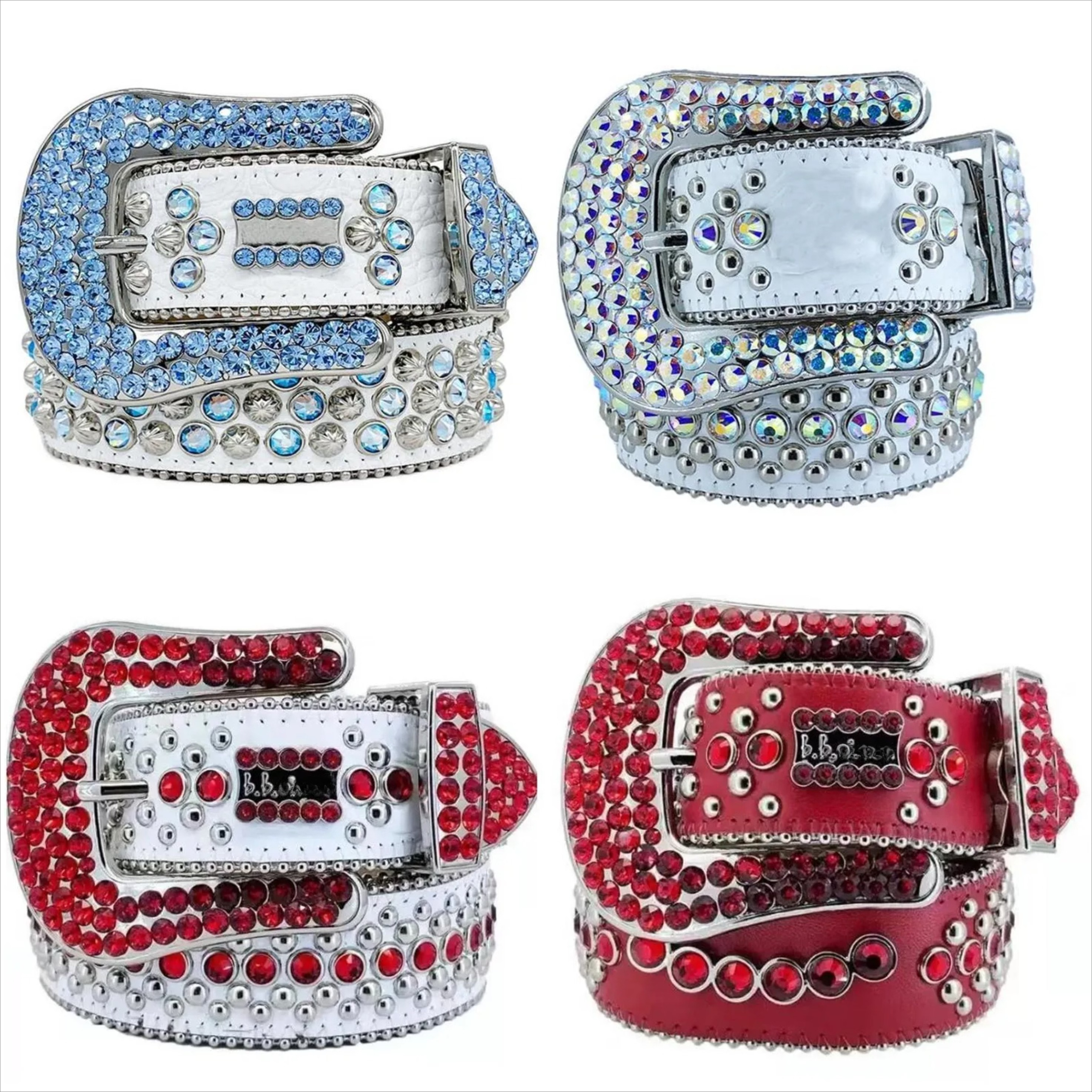 Bb Belts Classics Fashion Belts for Women Designer Mens Bb rhinestone belt with bling rhinestones as gift With Box