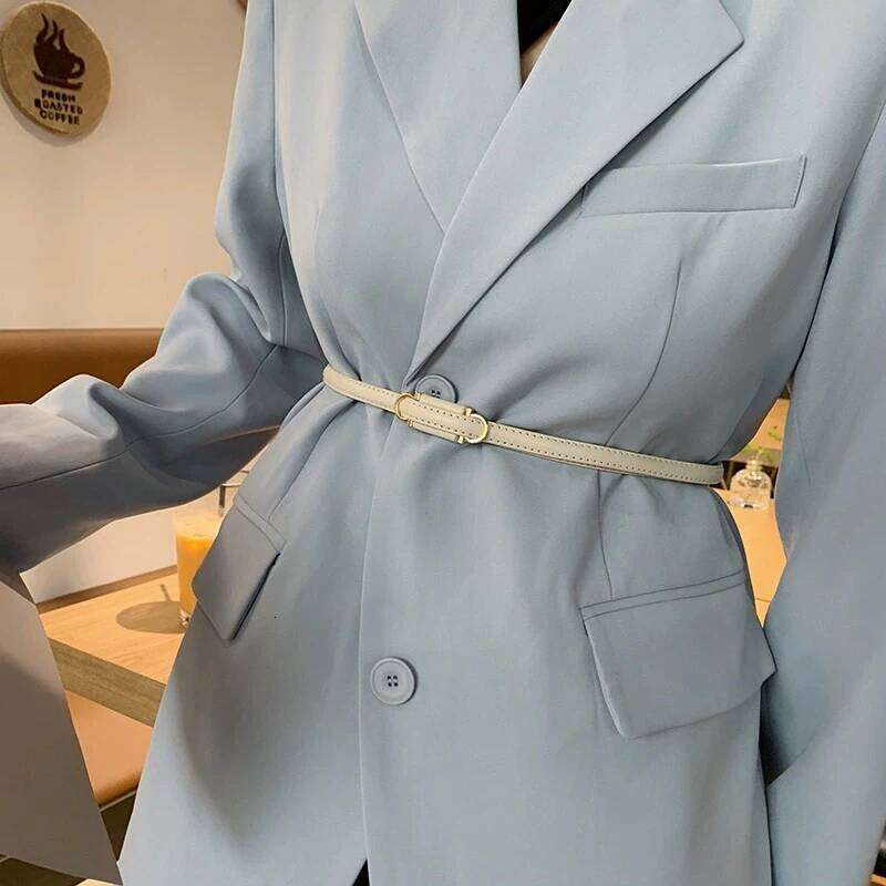 Fashion Genuine Leather Skinny Women's Gold Color Alloy Buckle Adjustable Slim Soft Belts corset belt for women Z260226