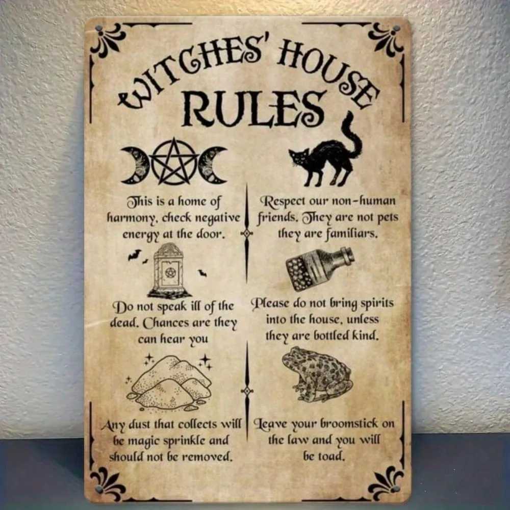 Witch House Vintage Metal Wall Sign 8x12 Inch Halloween Decor Rustic D260314