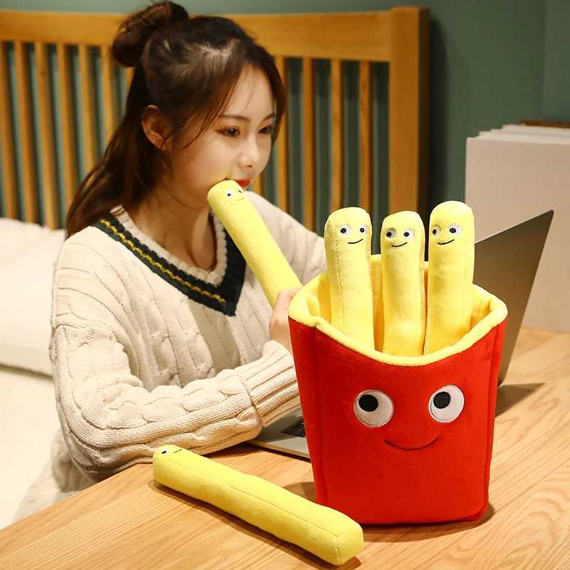 Emotional Support Smile French Fries Plush Stuffed Toy Plush Sofa Pillow Car Accessories Childrens Pretend Play Accessories T Y260314