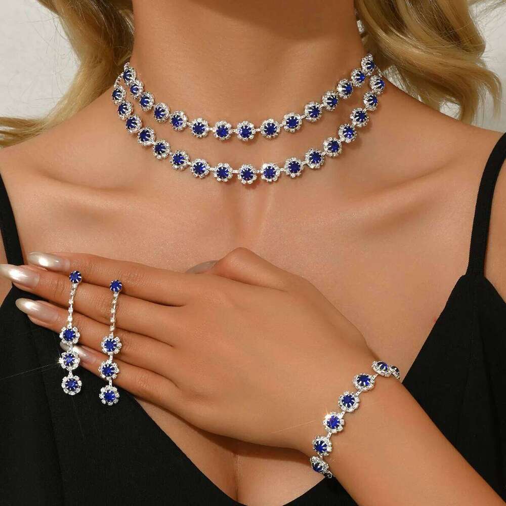 Fashionable geometric circular simple luxury style necklace earrings bracelet jewelry set party holiday daily wear Z260313