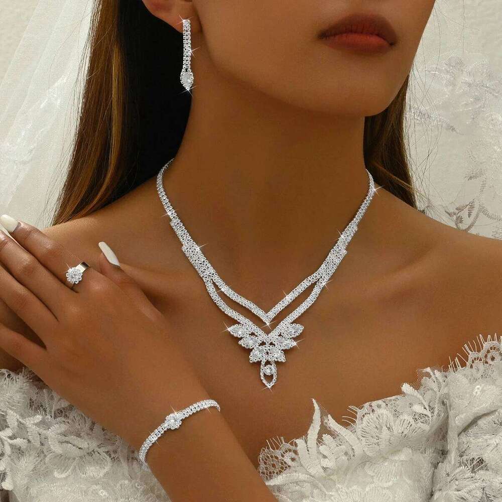 5PC Women's Trendy Claw Chain Leaf Earrings Necklace Bracelet Ring Jewelry Set Wedding Banquet Party Holiday Gift Z260313