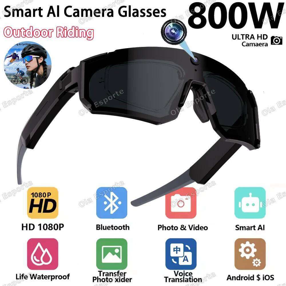 NEW HD Video Action Camera Sunglasses Smart Sports Glasses Outdoor Bicycle Motorcycle Driver Recorder Walk Cam