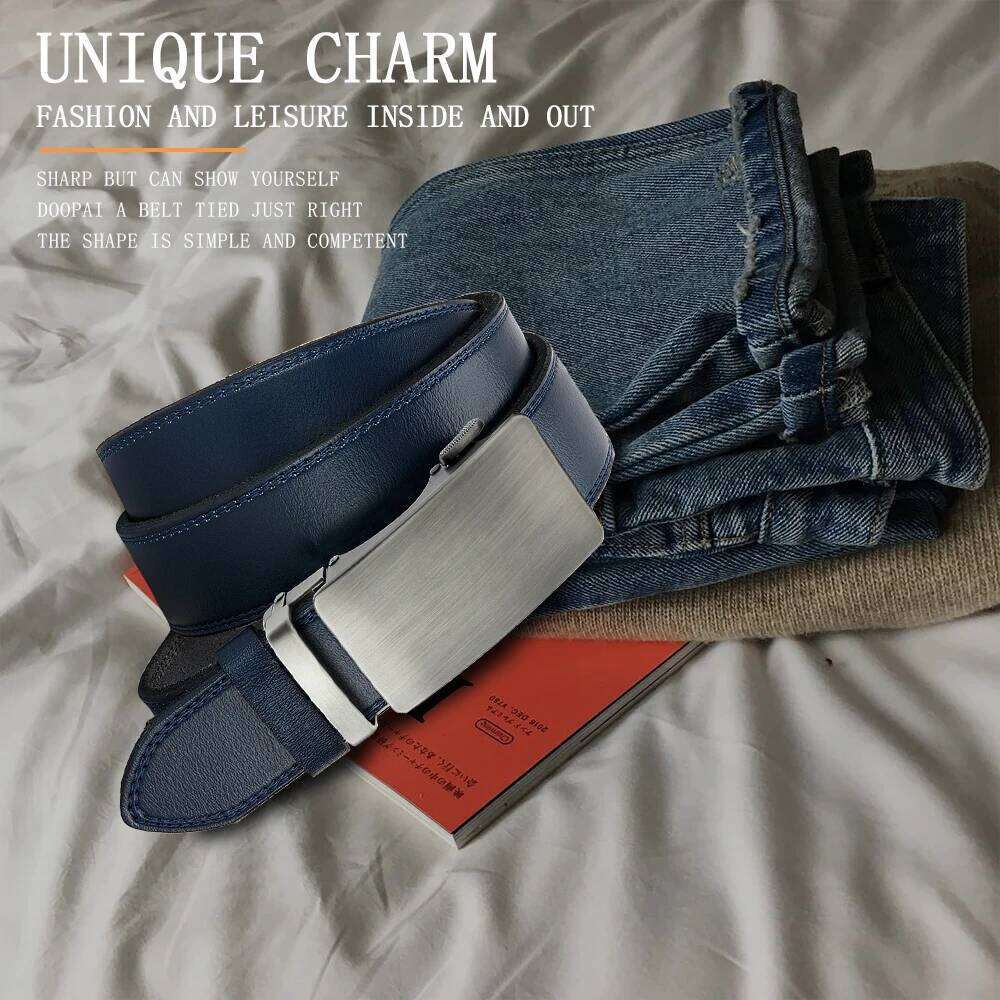Fashion Business Men'S Luxury Brand Metal Buckle High-Quality Genuine Leather Soft Belt with Cargo Pants Jeans Z260226