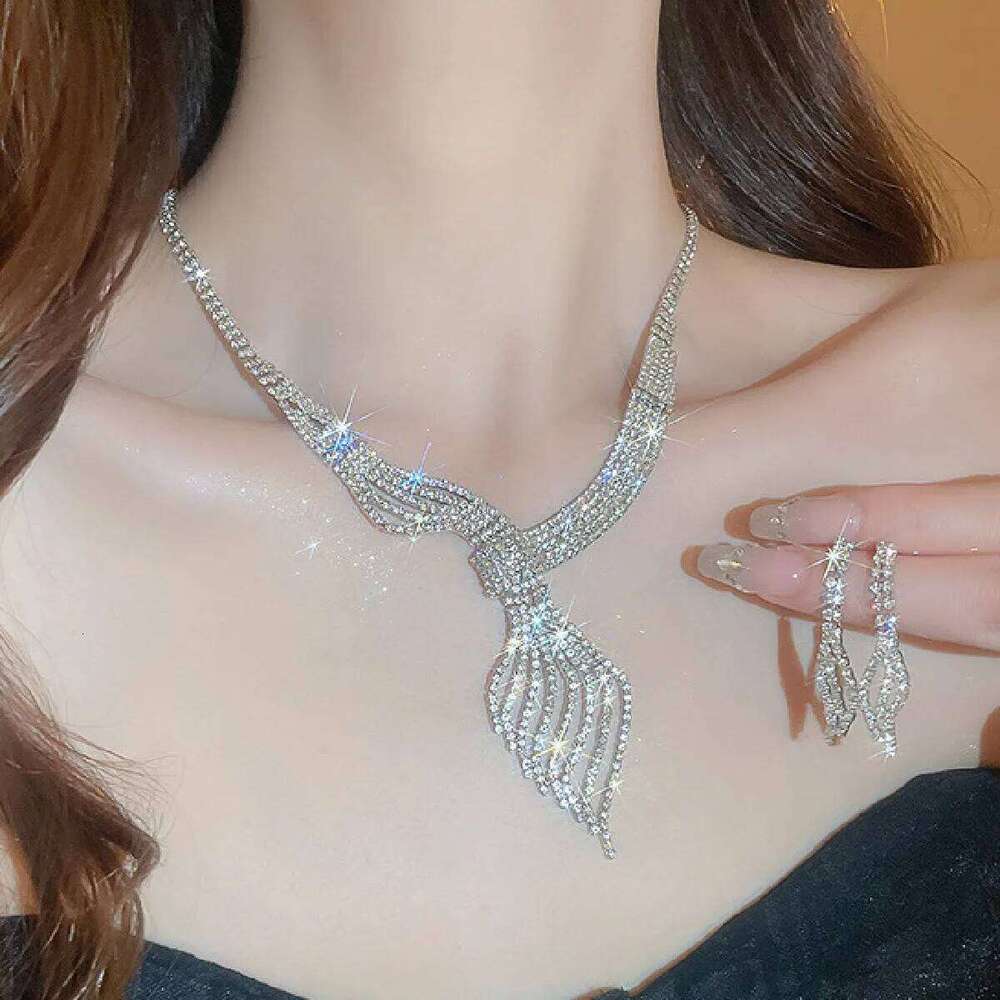 FYUAN Fashionable Necklace Earrings Jewelry Set Women Perfect for Parties Weddings Holidays Copper Chain Casual Style Z260313