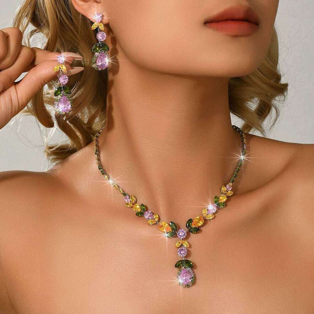 European and American countryside romantic style necklace earring set suitable for photography, wedding dress matching Z260313