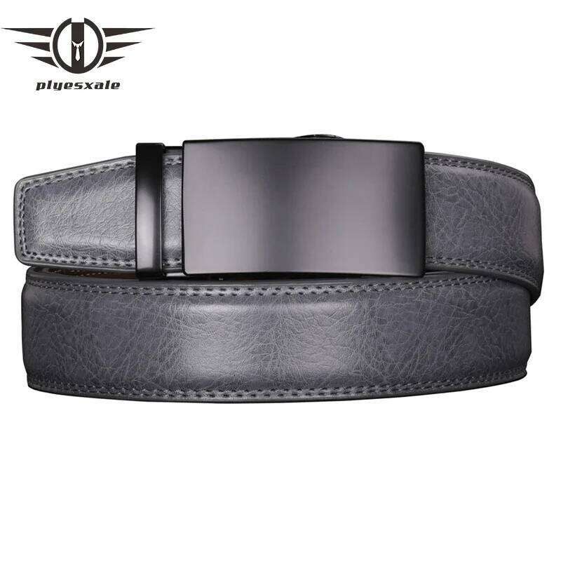 Grey Automatic Buckle Belts For Men Luxury Brand Genuine Leather Male Casual Formal Dress Belt High Quality B281 Z260226
