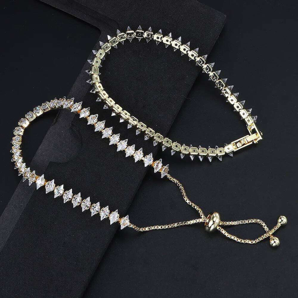 Luxury Dainty Tennis Bracelet for Women Silver Color Sparkling Cubic Zircon Stackable Hand Chain Crystal Wedding Jewelry H085 Z260313