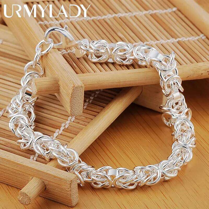 New 925 Sterling Silver Bracelets charm circle classic chain for women men Wedding party good Gifts high quality Fashion Jewelry Z260313