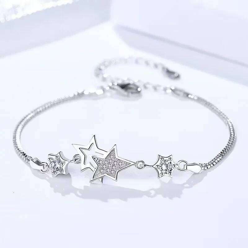 korean fashion 925 Sterling Silver luxury special Crystal Star Bracelets for Women Jewelry Party Wedding Accessories Z260313