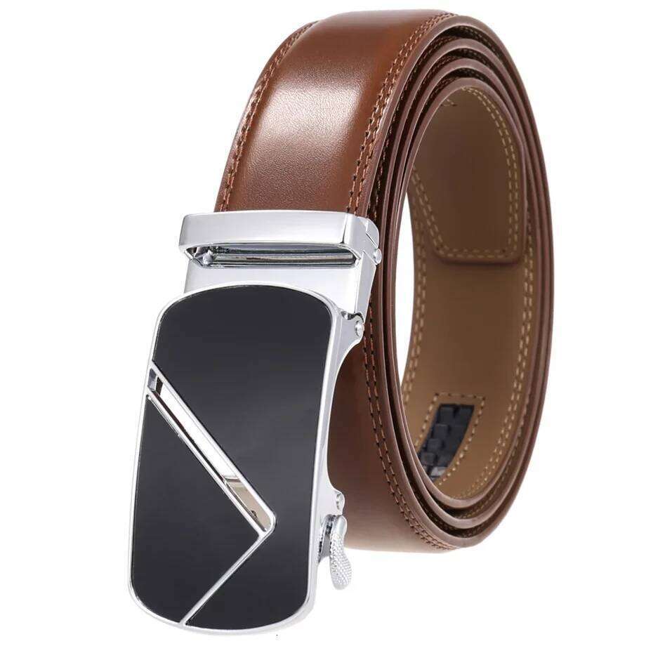 Luxury Cow Genuine Leather for Men 2025 New High Quality Automatic Black Formal Male Belt Brand Ratchet Buckle Belts B447 Z260226