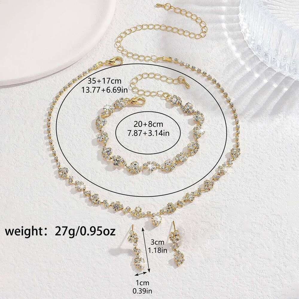 Women's fashionable sparkling set, simple and luxurious style niche design jewelry set Z260313