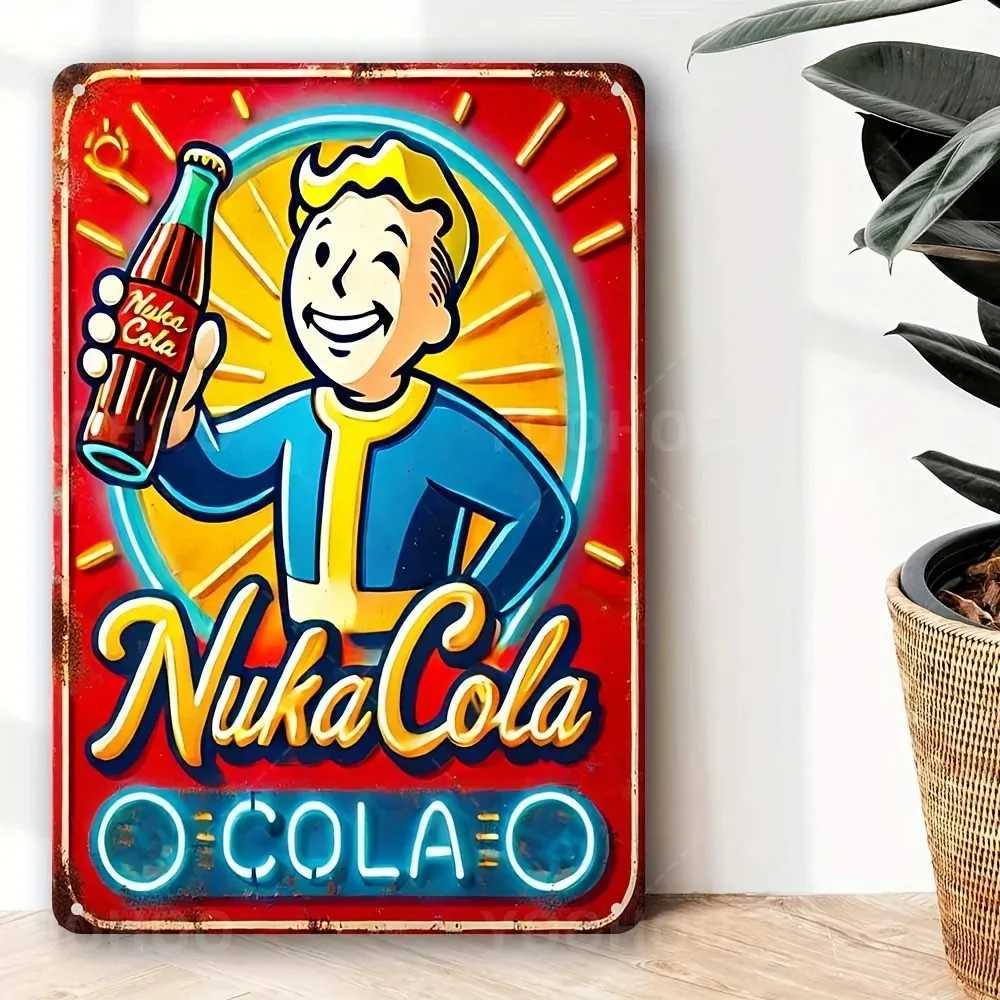 Wasteland Nostalgia Nuka Cola Sign Vintage Aluminum Wall Art for Game Room Man Cave D260314