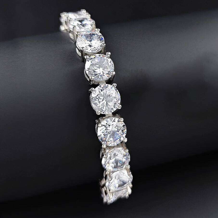 2024 new Luxury Round CZ silver color on hand Tennis Bracelet & Bangles For Women Jewelry Wedding Valentine's Day Gift S7217 Z260313