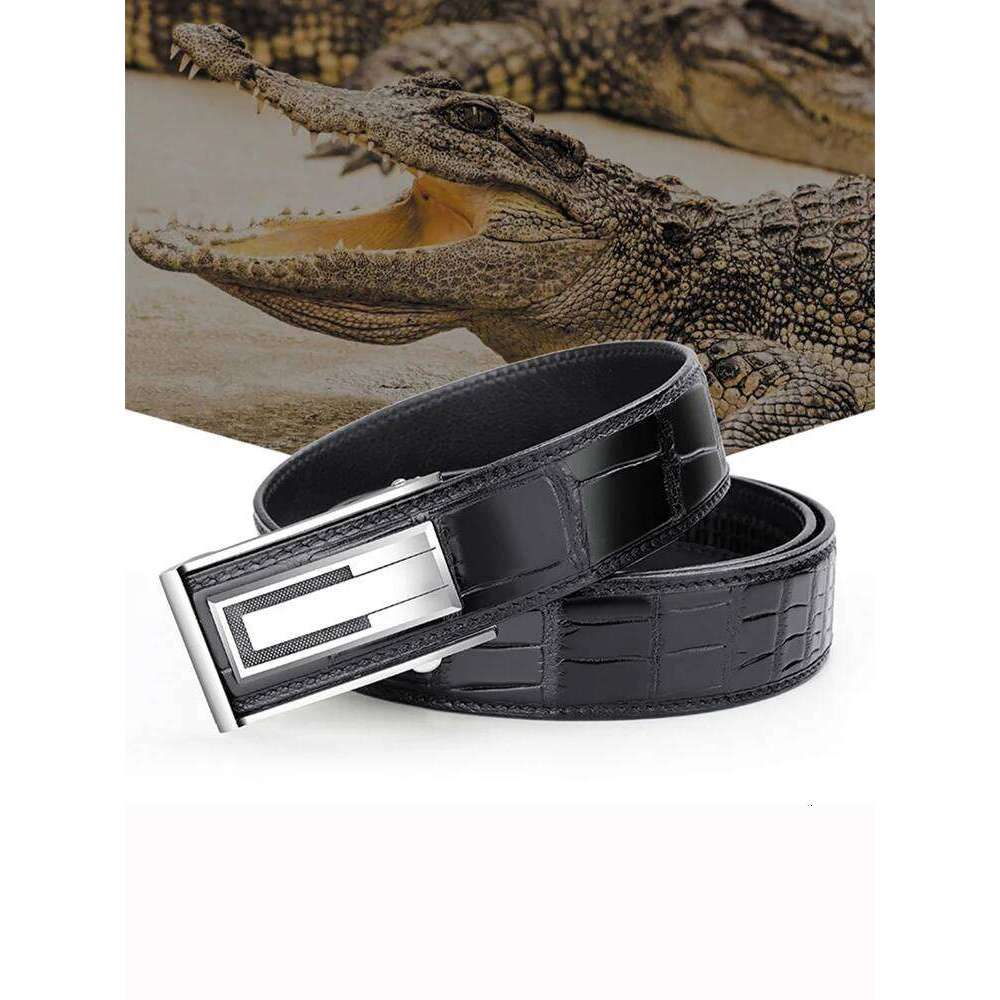 Real Crocodile Genuine Leather Belt Black Belts for Men lengthening length Male Strap customized Luxurious Trouser Z260226