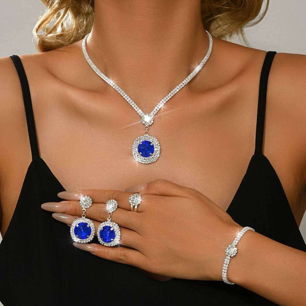 Cross Border European American Earrings Decorations Wedding Necklace Bridal Set Women's Premium Z260313