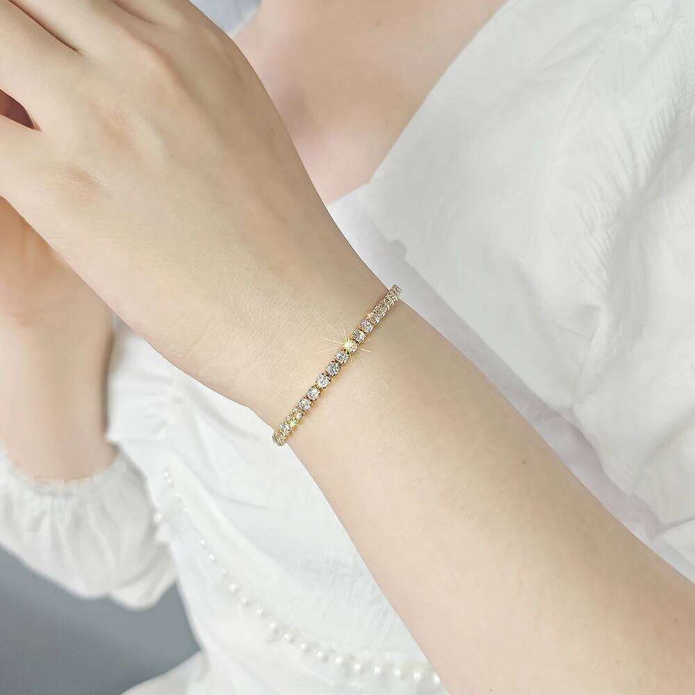 Luxury Elegance Shining Gold Color on Hand Princess Bracelet Bangle for Women Anniversary Gift Jewelry Wholesale S5787 Z260313