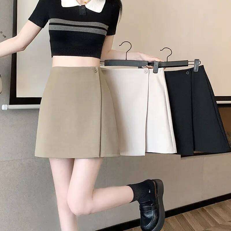 High-waisted Spring Summer New Style A-line Irregular Hip-covering Slimming Versatile Short Skirt Z260314