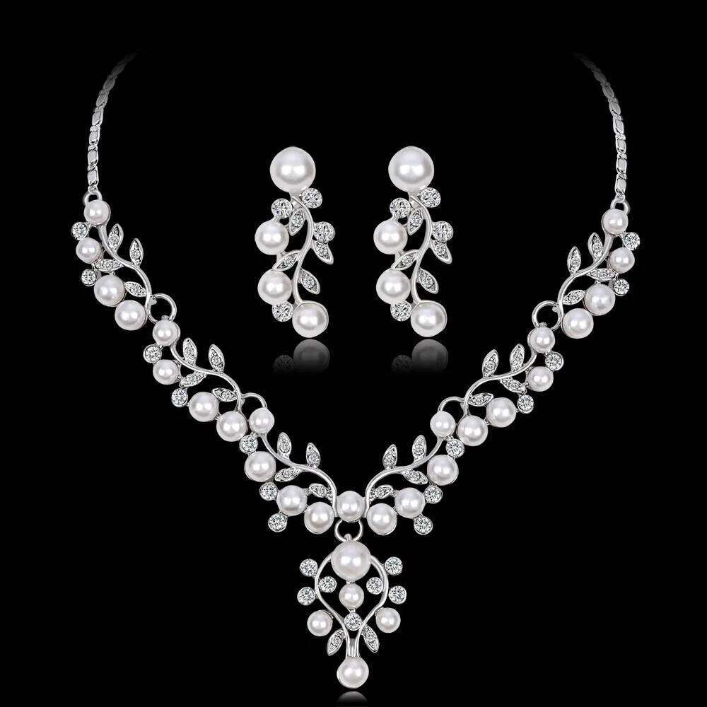 Luxury Pearls Bridal for Women Choker Necklace Sets Party Prom Wedding Bride Jewelry Set Accessories Z260313