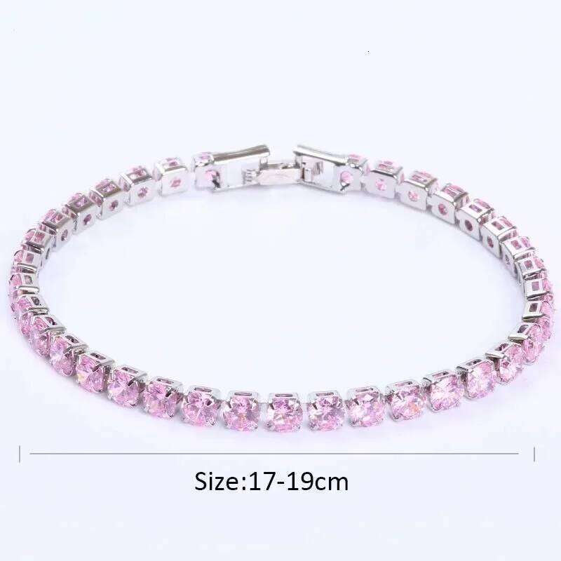 Luxury Hiphop Iced Out 4mm Cubic Zirconia Crystal Tennis Bracelets For Women Men Gold Silver Color Bracelet Chain Jewelry Z260313