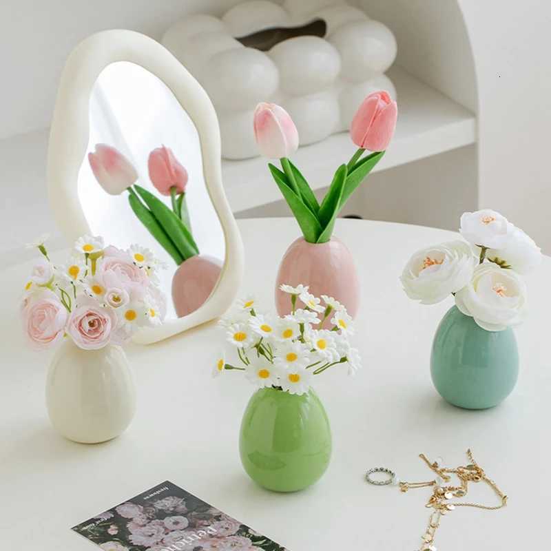 Aesthetic Flower Arrangement Vase Mini Ceramics Vase Nordic Ceramics Flower Pot Home Desktop Decoration Vase Tabletap Vase Y260314