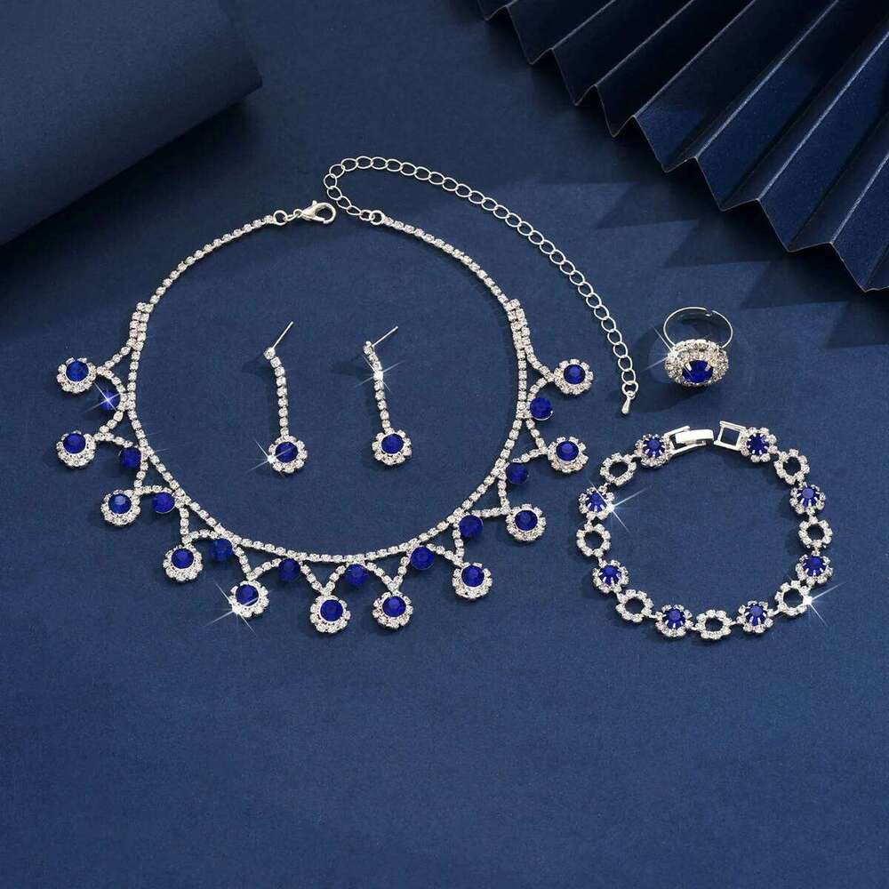 5PC Women's Fashion Geometric Flower Necklace Earrings Bracelet Rings Jewelry Set Wedding Party Festival Gift-8533 Z260313