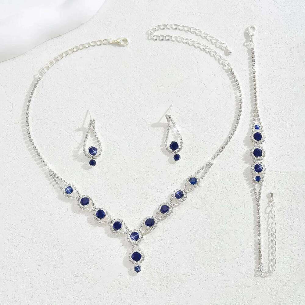 Elegant exquisite necklace, earring, bracelet, three sets of new products, simple and trendy jewelry set for women Z260313