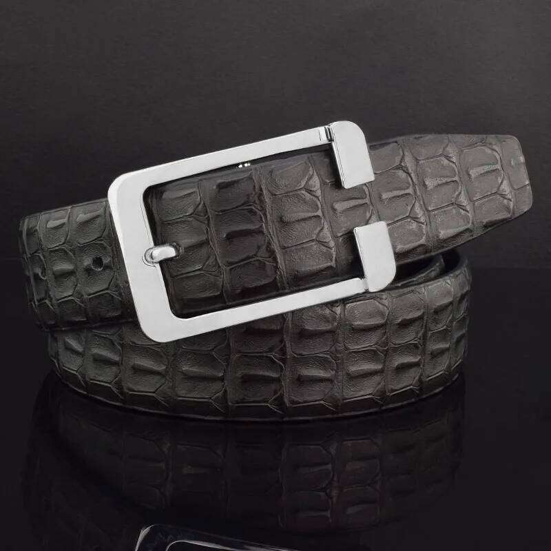 New Crocodile Grain Needle Buckle Golf Men's Fashion Waist Belt Leisure Genuine Jeans Leather Cintos Masculinos Z260226
