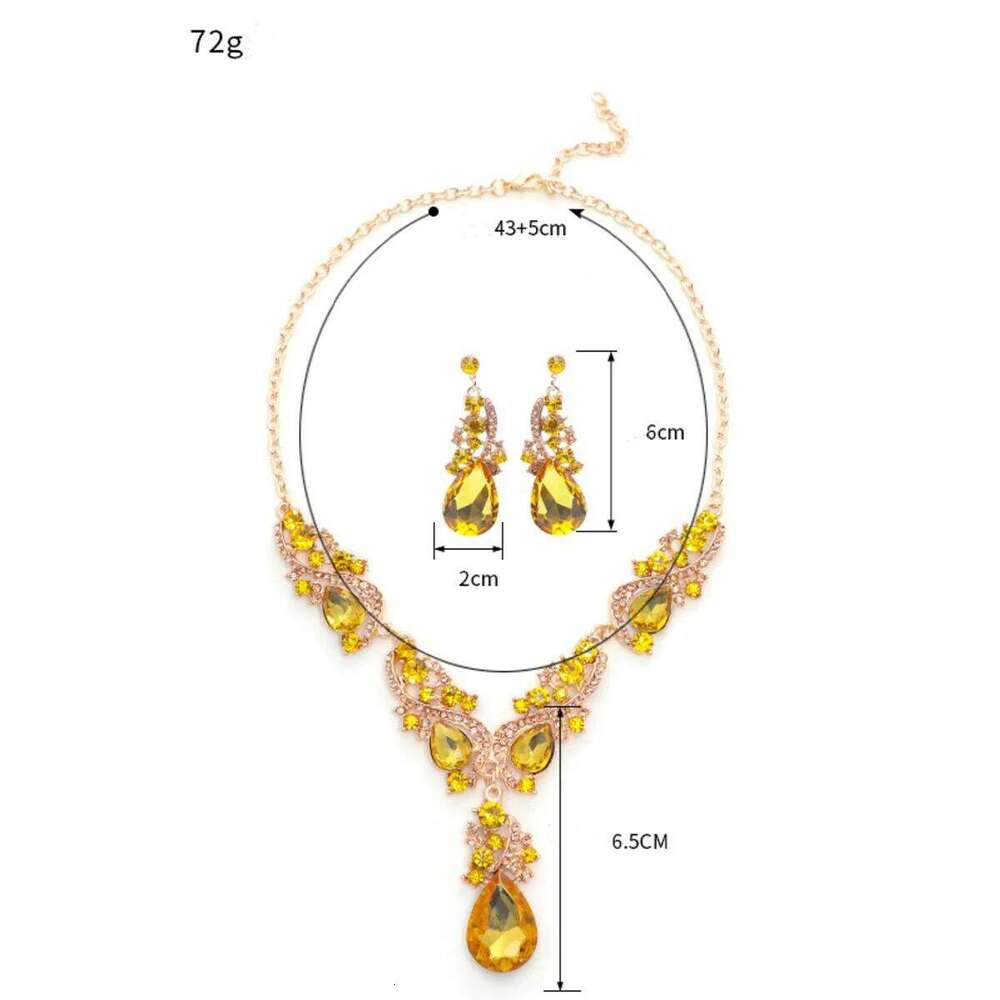 3pcs women's jewelry set with rhinestone crystal necklace earrings, bridal wedding accessories Z260313