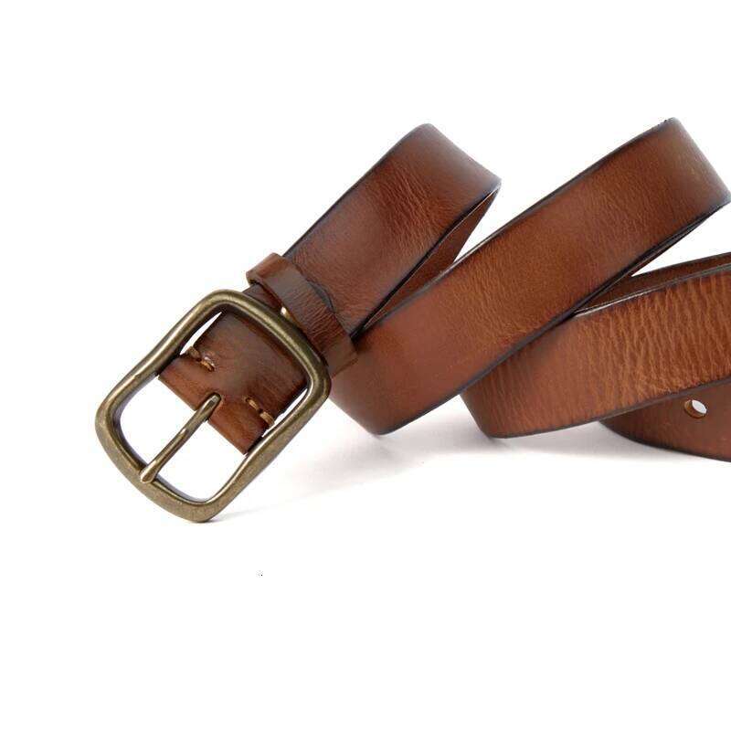 MEDYLA Vintage Luxury Handmade Leather Copper Buckle Man's Cowhide Retro All-match Casual Jeans Soft Belt 21404 Z260226